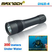 Maxtoch DI6X-4 plongée sous-marine LED torche 3.7V batterie